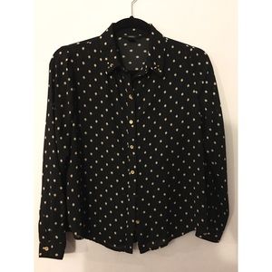 Forever 21 Polka Dot Long Sleeve Blouse